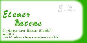 elemer mateas business card